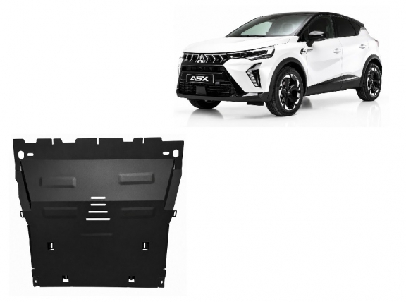 Steel skid plate for the protection of the engine and the gearbox for Mitsubishi ASX