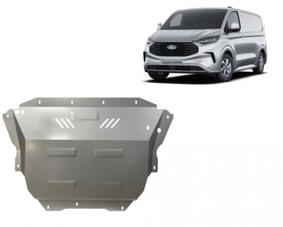 Aluminum skid plate for the protection of the engine and the gearbox for Ford Tourneo Custom
