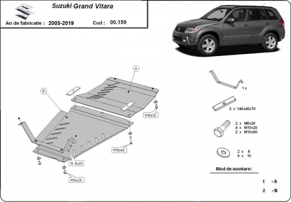 Steel skid plate for Suzuki Grand Vitara - promotional package