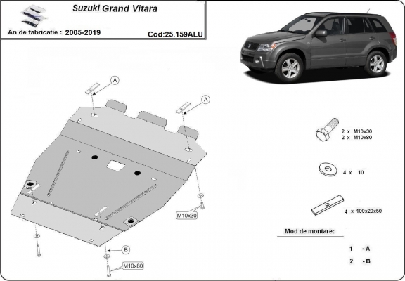 Aluminium skid plate for Suzuki Grand Vitara - promotional package