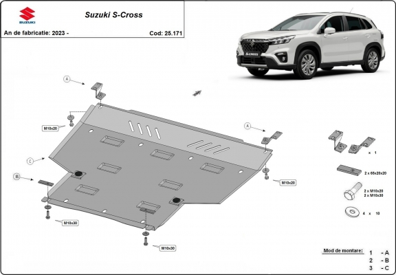 Steel skid plate for Suzuki S-Cross - promotional package