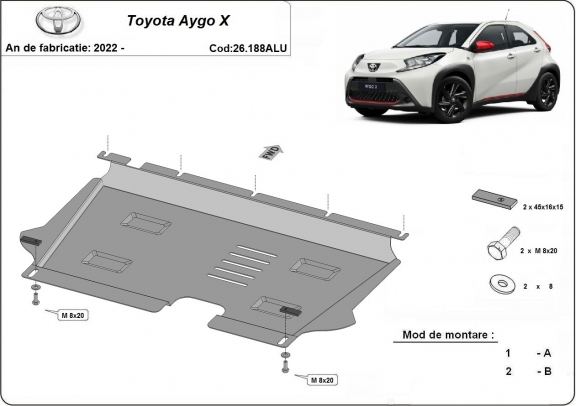 Aluminium skid plate for Toyota Aygo X