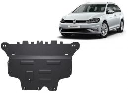 Steel skid plate for the protection of the engine and the gearbox for VW Golf 7 