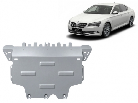 Aluminum skid plate for Skoda Superb III
