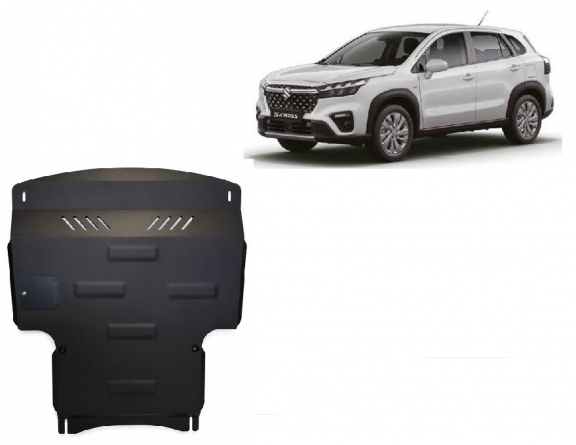 Steel skid plate for the protection of the engine and the gearbox for Suzuki S-Cross