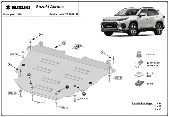 Aluminum skid plate for Suzuki Across