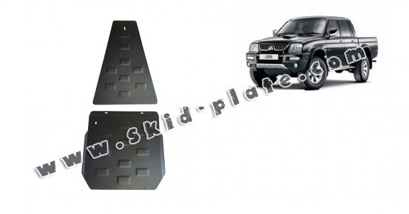 Steel gearbox and differential skid plate for Mitsubishi L 200