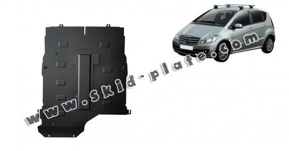 Steel skid plate for the protection of the engine, gearbox and differential for Mercedes A-Class