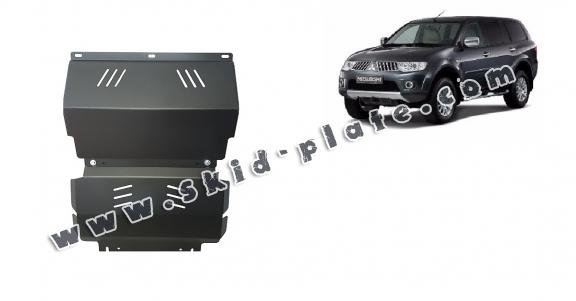 Steel skid plate for the protection of the engine and the radiator for Mitsubishi Pajero Sport 2