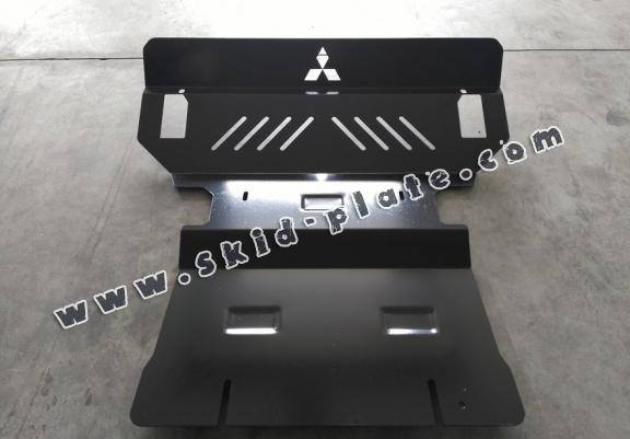 Steel skid plate for the protection of the engine and the radiator for Mitsubishi Pajero 3 (V60, V70)
