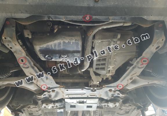 Steel skid plate for the protection of the engine and the gearbox for Volvo S60