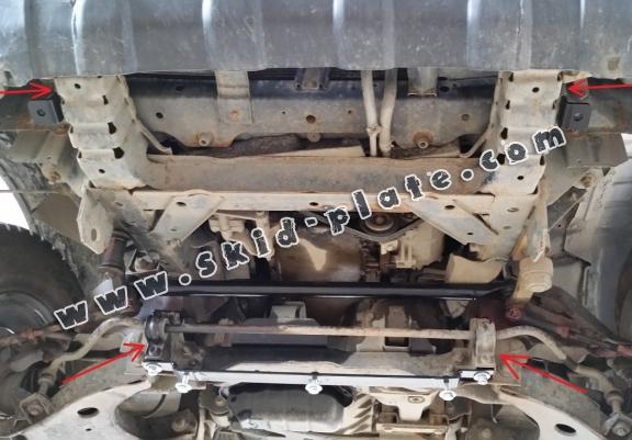 Steel skid plate for the protection of the engine and the radiator for Nissan Navara D22