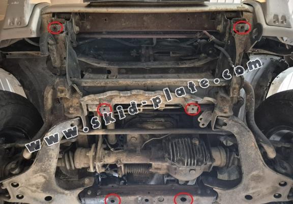 Steel skid plate for the protection of the engine and the radiator for Mitsubishi Pajero 3 (V60, V70)