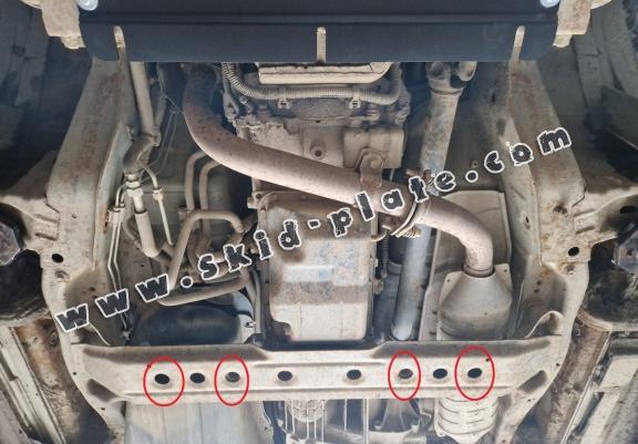 Steel gearbox skid plate for Mitsubishi Pajero 4 (V80, V90)