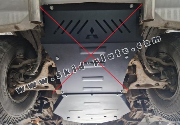 Steel gearbox skid plate for Mitsubishi Pajero 4 (V80, V90)