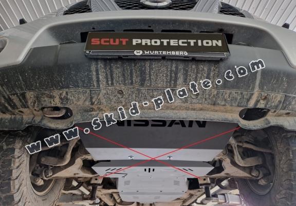 Steel gearbox skid plate for Nissan Navara D40