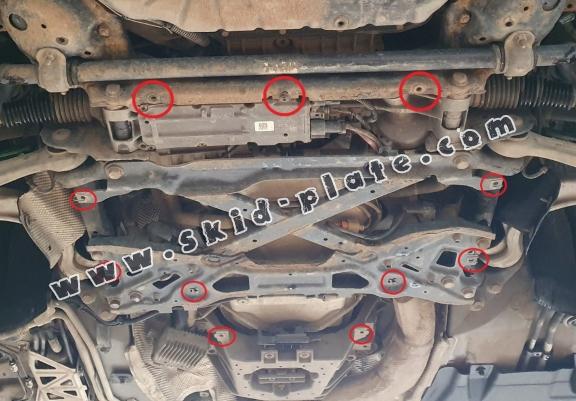 Steel gearbox skid plate for Audi A8