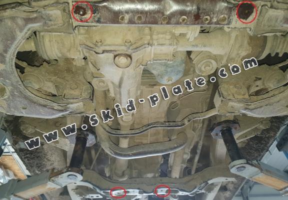 Steel gearbox and differential skid plate for Toyota Hilux