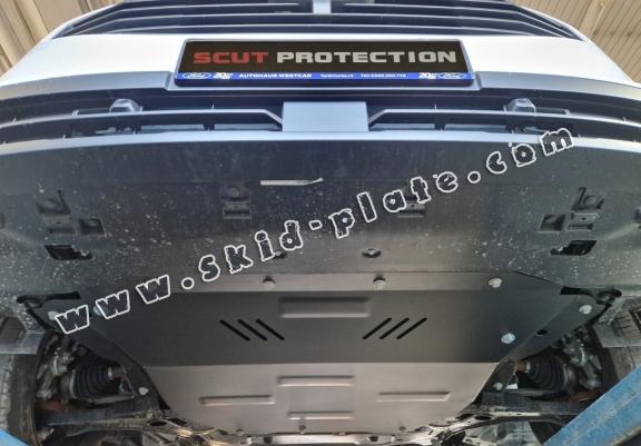 Aluminum skid plate for the protection of the engine and the gearbox for Ford Transit Custom