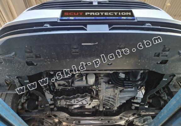 Aluminum skid plate for the protection of the engine and the gearbox for Ford Transit Custom