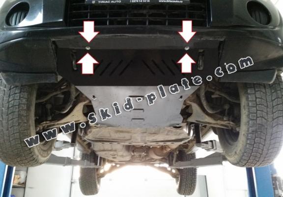Steel skid plate for the protection of the engine and the radiator for Mitsubishi Pajero 4 (V80, V90)