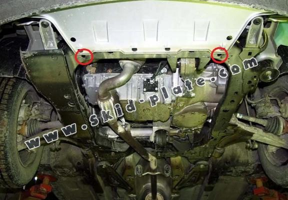 Steel skid plate for the protection of the engine and the gearbox for Saab 9-3