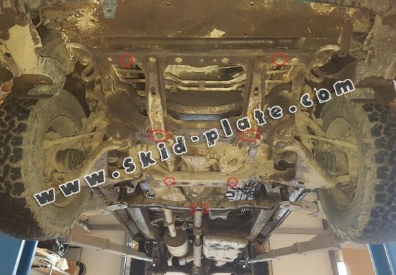 Steel skid plate for the protection of the engine and the radiator for Toyota Hilux