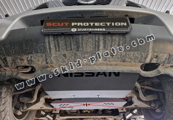 Steel radiator skid plate for Nissan Navara D40