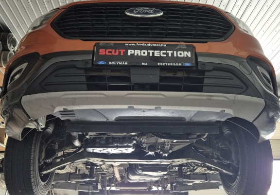 Aluminum skid plate for the protection of the engine and the gearbox for Ford Transit Custom - FWD