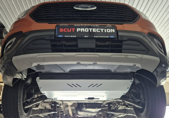 Aluminum skid plate for the protection of the engine and the gearbox for Ford Transit Custom - FWD