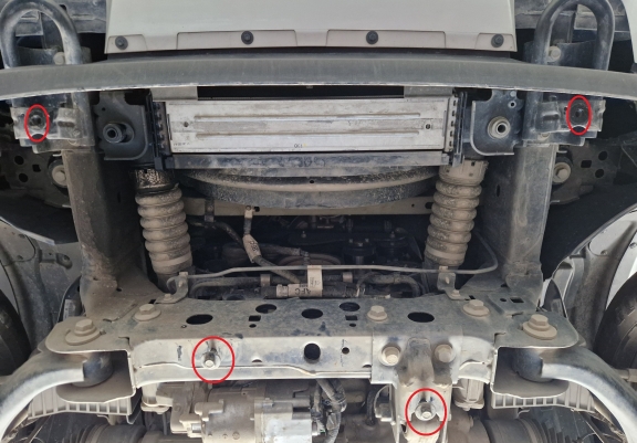 Aluminum radiator skid plate for Ford Ranger