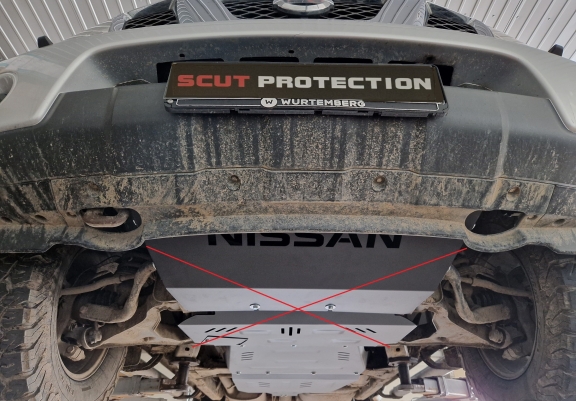 Aluminum gearbox skid plate for Nissan Pathfinder