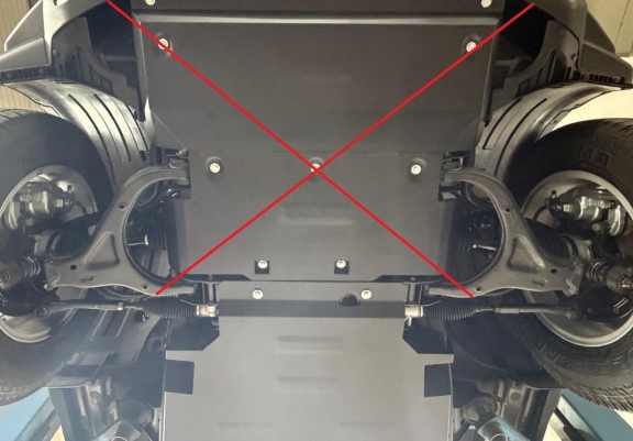 Steel gearbox skid plate for KGM Musso