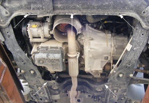 Steel skid plate for the protection of the engine and the gearbox for Citroen Jumpy