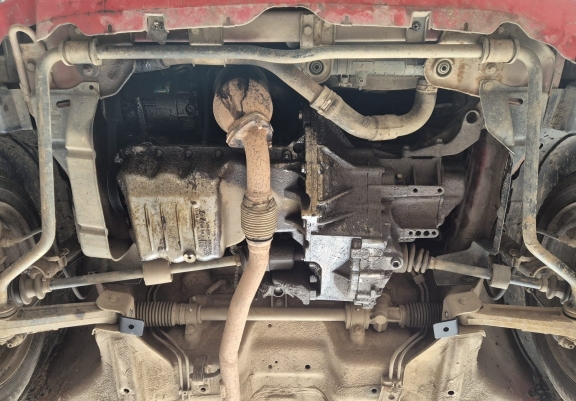 Steel skid plate for Subaru Justy