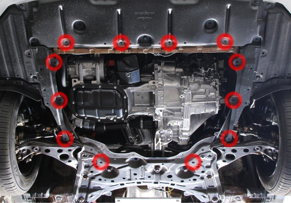 Aluminum skid plate for Toyota Corolla