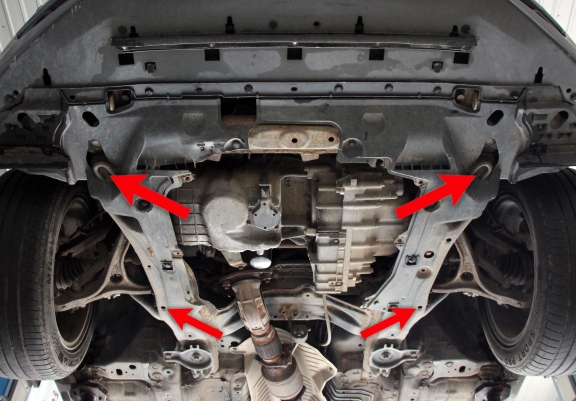 Steel skid plate for the protection of the engine and the gearbox for Honda Accord